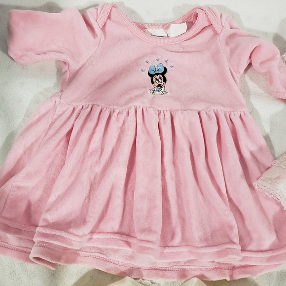 Vintage Baby Girls Dresses Size 3-6 Months Lot Of 4 Pink Yellow Floral Minnie - Picture 2 of 14